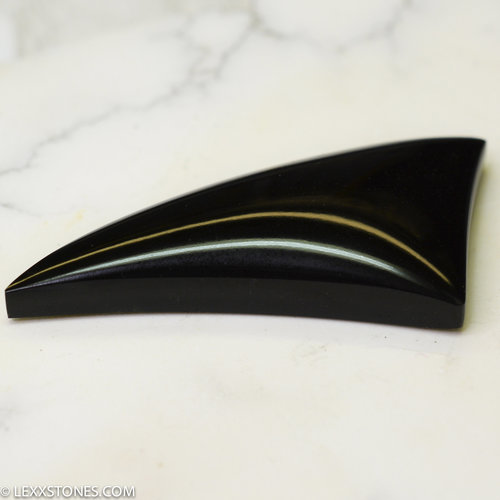 Cowell "Dead Black" Black Jade Gemstone Cabochon Hand Crafted by LEXX STONES 60 Carats