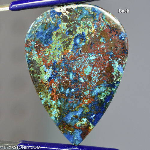 Parrot Wing Chrysocolla Malachite Gemstone Cabochon Hand Crafted By Lexx Stones 93 Carats