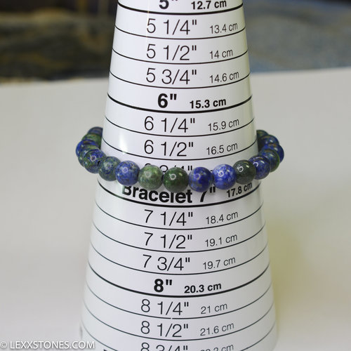 Multi Color Azurite Chrysocolla Malachite Round Beaded Bracelet Hand Crafted By LEXX STONES