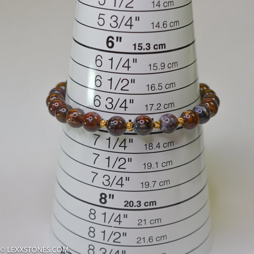 Hunan Red Pietersite Round Beaded Bracelet Hand Crafted By LEXX STONES