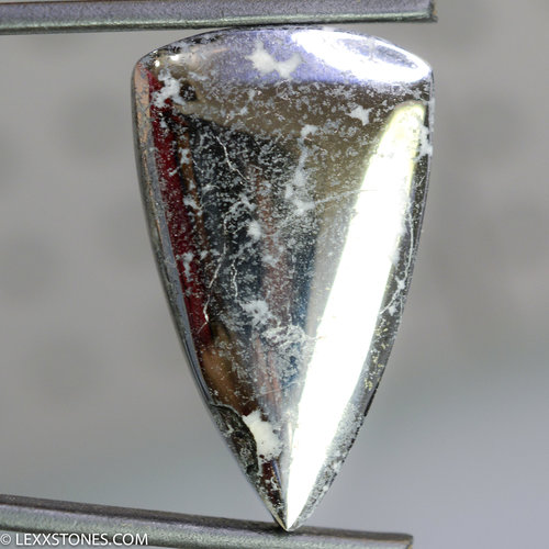 Rare Native Silver In Cobaltite Gemstone Heart Cabochon Hand Crafted by Lexx Stones 103 Carats