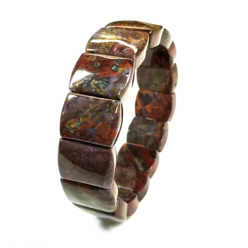 Hunan Red Pietersite Square Beaded Bracelet Hand Crafted By LEXX STONES