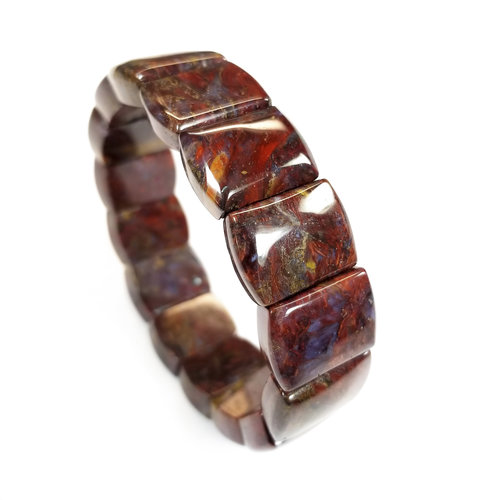 Hunan Red Pietersite Square Beaded Bracelet Hand Crafted By LEXX STONES