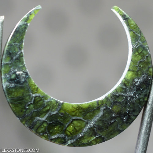 Old Stock Olivine Peridot Gemstone Crescent Moon Cabochon Hand Crafted By LEXX STONES 33 Carats