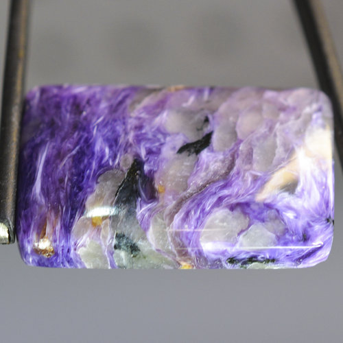 Rare High Grade Silky Chatoyant Siberian Charoite Tinaksite Gemstone Cabochon Hand Crafted by LEXX STONES 65 Carats