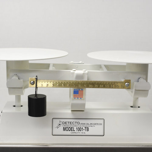 Cardinal Detecto 1001TB 16 lb. Baked Enamel Pro Baker's Scale W/ Scoop-16 oz. x 1/4 oz Graduation