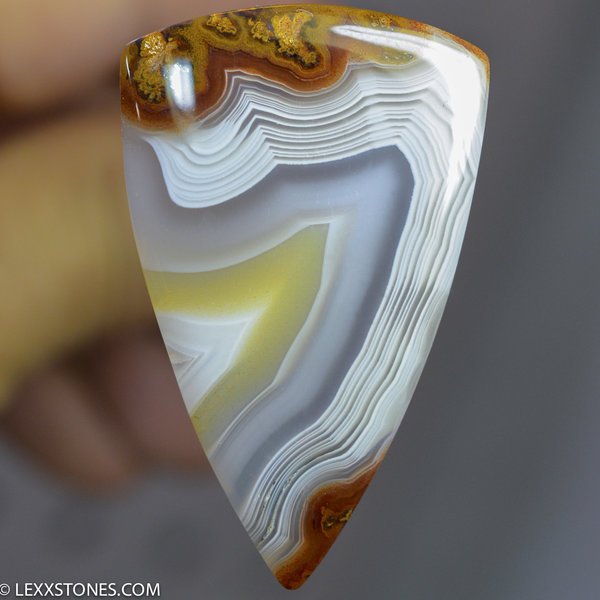 Parallax Banded Agua Nueva Agate Gemstone Cabochon Hand Crafted By LEXX STONES 70 Carats