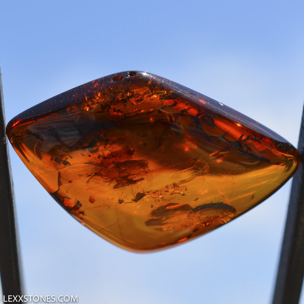 Beautiful Polished Natural Baltic Cognac Amber Cabochon by Lexx Stones