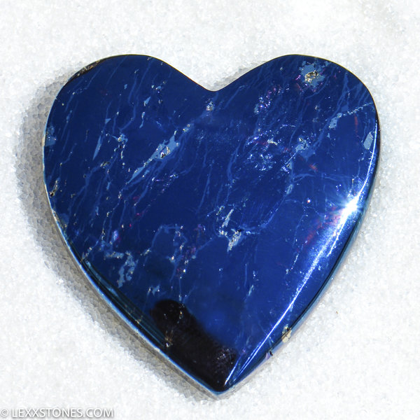 Rare High Grade Butte Iridescent Covellite Gemstone Heart Cabochon Hand Crafted By LEXX STONES 142 Carats