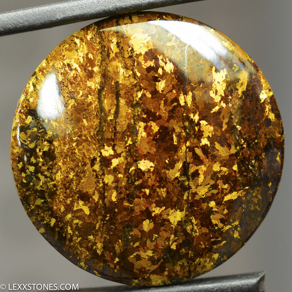 Chatoyant Golden Amphibolite  Gemstone Cabochon Hand Cut And Polished By LEXX STONES 38 Carats