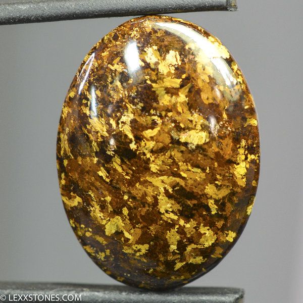 Chatoyant Golden Amphibolite Gemstone Cabochon Hand Cut And Polished By LEXX STONES 37 Carats