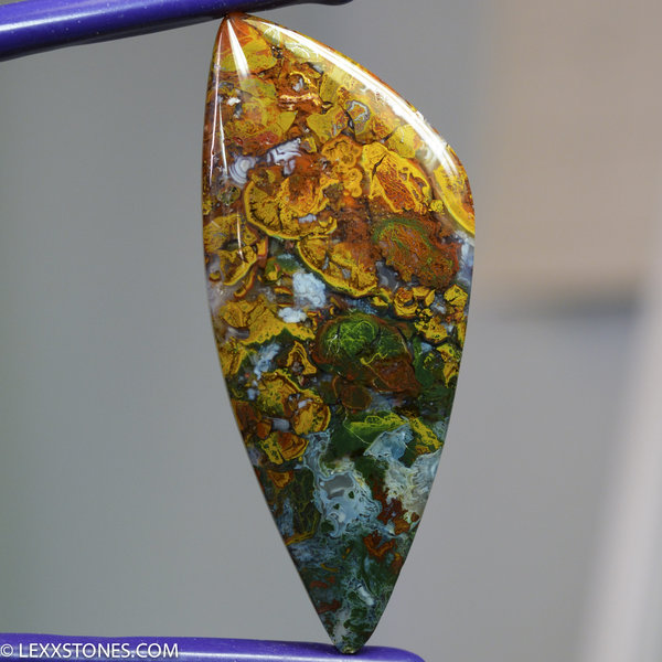 Colorful Indonesian Agate Gemstone Cabochon Hand Crafted By Lexx Stones 89 Carats