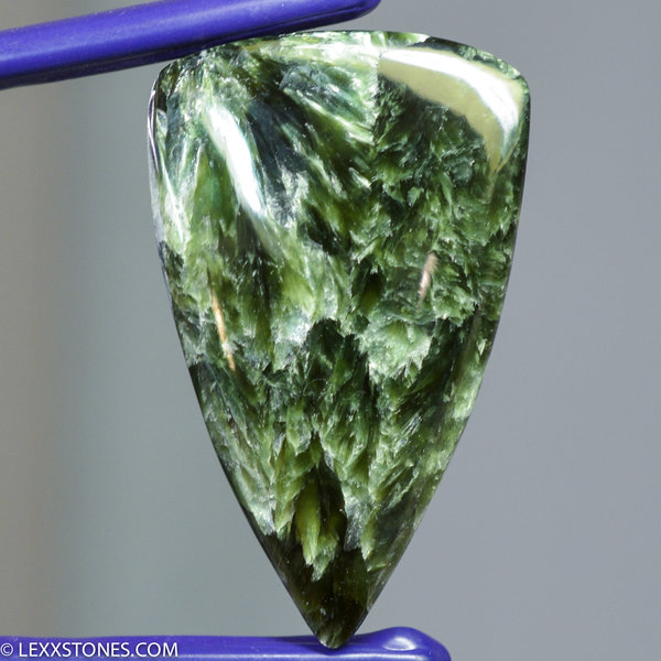 Chatoyant Russian Seraphinite Gemstone Cabochon Hand Crafted by LEXX STONES 94 Carats