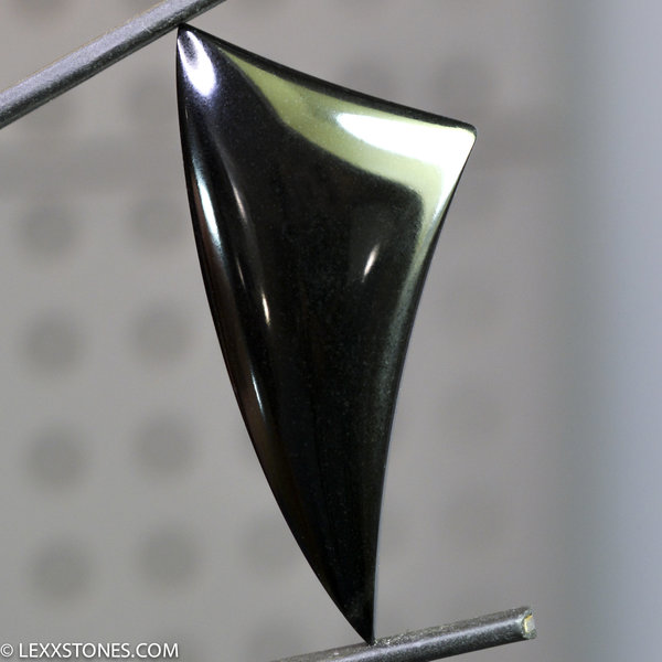 Cowell "Dead Black" Black Jade Gemstone Cabochon Hand Crafted by LEXX STONES 60 Carats