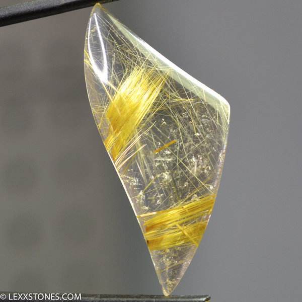 Natural Brazilian Rutilated Quartz Gemstone Cabochon Hand Crafted By LEXX STONES 38.5 Carats