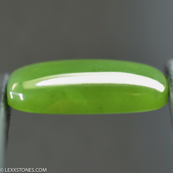 High Grade Wyoming Apple Green Nephrite Jade Gemstone Cabochon Hand Carved by LEXX STONES 19.5 Carats