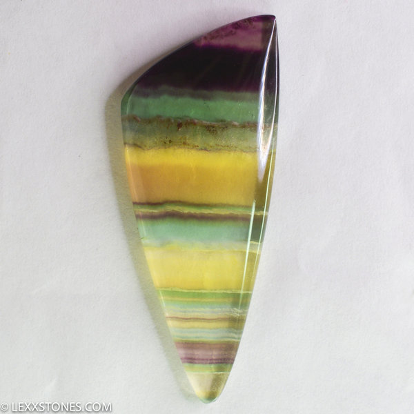 Colorful Banded Argentine Rainbow Fluorite Cabochon Hand Crafted by Lexx Stones 67 Carats