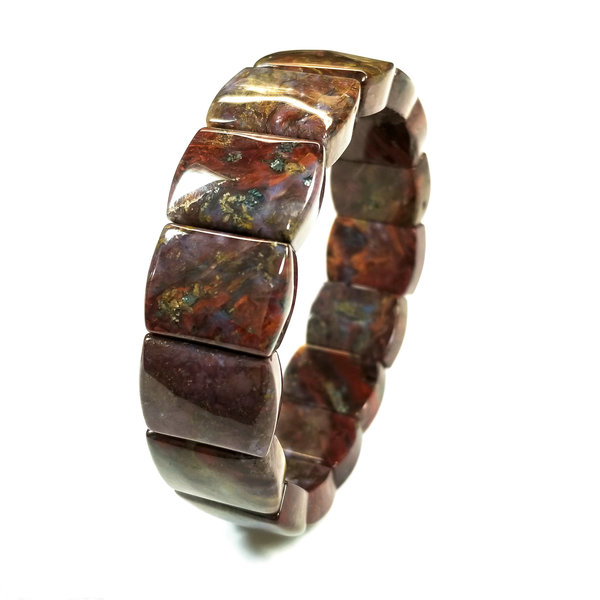 Hunan Red Pietersite Square Beaded Bracelet Hand Crafted By LEXX STONES