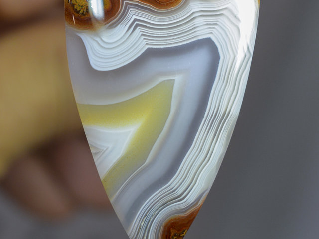 Parallax Banded Agua Nueva Agate Gemstone Cabochon Hand Crafted By LEXX STONES 70 Carats