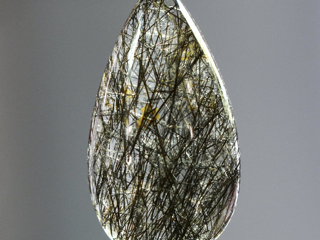 Natural Brazilian Black Tourmalinated Rutile Quartz Gemstone Cabochon Hand Crafted By LEXX STONES 21 Carats