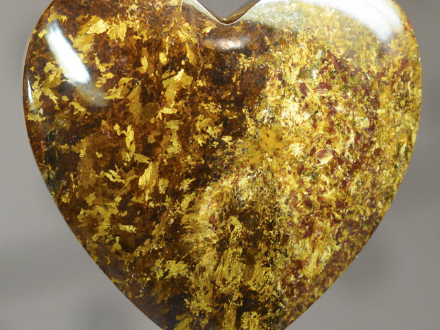 Chatoyant Golden Amphibolite Gemstone Heart Cabochon Hand Cut And Polished By LEXX STONES 55 Carats