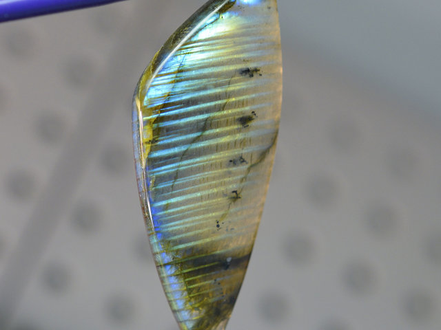 Flashy Blue Gold Silver Madagascar Labradorite Cabochon Shimmering Labradoresence Hand Crafted By LEXX STONES 83 Carats
