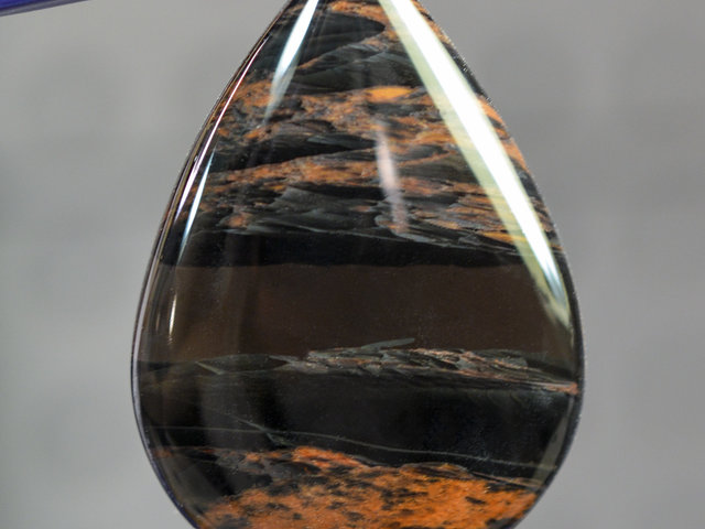Mahogany 3D Ribbon Obsidian Gemstone Cabochon Hand Crafted By LEXX STONES 52 Carats