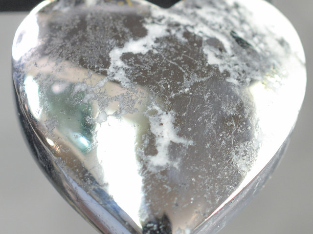 Rare Native Silver In Cobaltite Gemstone Heart Cabochon Hand Crafted by Lexx Stones 83 Carats
