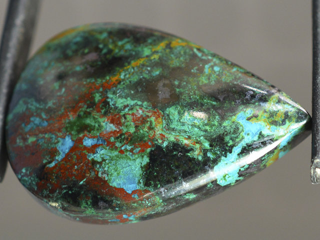 Parrot Wing Chrysocolla Malachite Gemstone Cabochon Hand Crafted By Lexx Stones 44 Carats